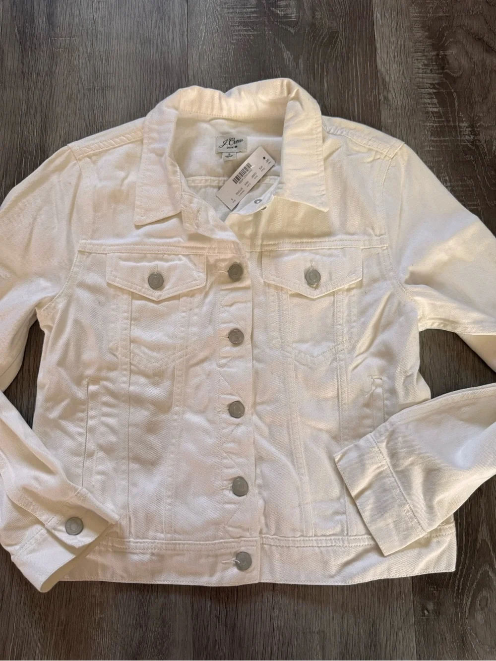 J.Crew Denim Jacket in White NWT Women's Small G0397